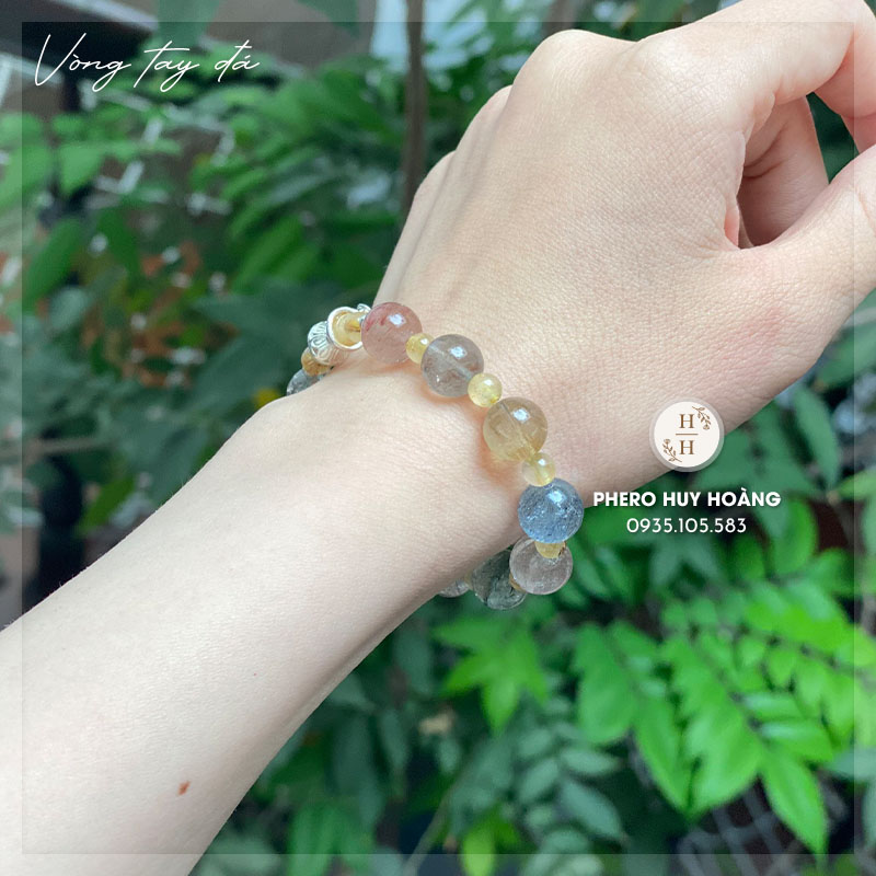 Chuỗi Mân Côi đá Thạch Anh Tóc đa sắc kết hợp Thánh Giá Bạc nguyên chất 3 Chuỗi Mân Côi đá Thạch Anh Tóc đa sắc kết hợp Thánh Giá Bạc nguyên chất - Hình ảnh 3