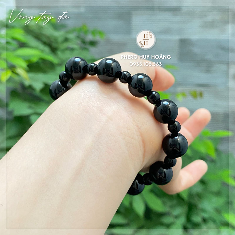 Chuỗi Mân Côi đá Mã Não đen 12mm 3 Chuỗi Mân Côi đá Mã Não đen 12mm - Hình ảnh 3