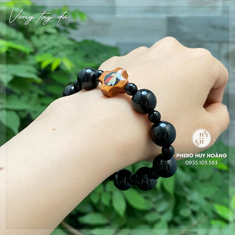Chuỗi Mân Côi đá Mã Não đen 12mm 2 Chuỗi Mân Côi đá Mã Não đen 12mm - Hình ảnh 2