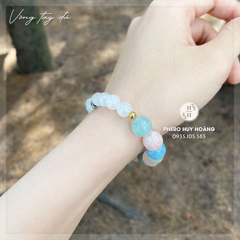 Chuỗi Mân Côi đá Beryl kết hợp đá Thạch Anh tinh thể 3 Chuỗi Mân Côi đá Beryl kết hợp đá Thạch Anh tinh thể - Hình ảnh 3