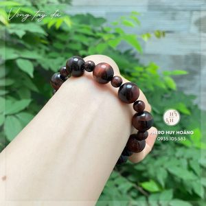 Chuoi Trang Hat Man Coi bang da Vong tay da Mat Ho do 12mm 2