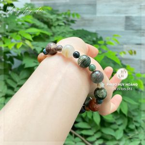 Chuoi Trang Hat Man Coi bang da Vong tay da Uu Linh 12mm 2