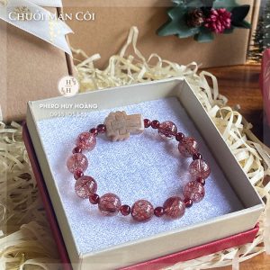 Chuỗi Mân Côi bằng đá Thạch Anh Tóc đỏ (loại nhiều tóc) - Thánh Giá đá Canxedon 9 Trang hat Chuoi Man Coi bang da Thach Anh Toc do Thanh Gia da Canxedon Qua tang Cong Giao 4