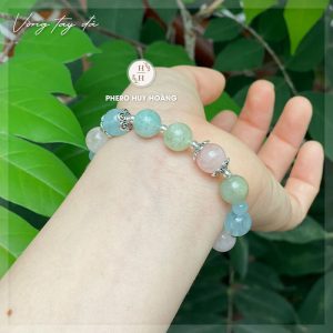 Chuỗi Mân Côi đá Beryl kết hợp Thánh Giá Bạc nguyên chất 9 Chuoi Hat Man Coi bang da Beryl ket hop Thanh Gia Bac nguyen chat Vong tay da da sac 4