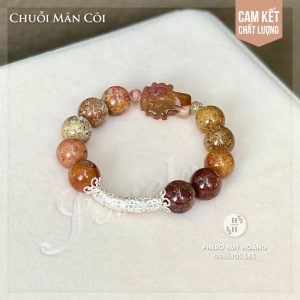 Chuỗi Mân Côi bằng đá Ưu Linh kết hợp Thánh Giá đá Mã Não
