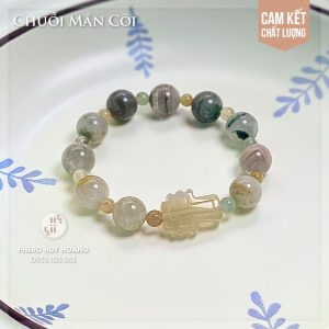 Chuỗi Mân Côi đá Ưu Linh kết hợp Thánh Giá đá Mã Não