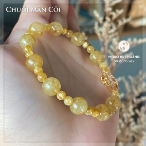 Chuỗi Mân Côi bằng đá Thạch Anh Tóc Vàng 7 Chuoi Man Coi deo tay bang da Thach Anh Toc Vang Thanh Gia pha le 4
