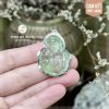 Dây chuyền Bạc - Mặt Đá Obsidian chạm khắc Đức Maria bồng Chúa Giêsu hài đồng 10 Day chuyen Bac Mat Da Obsidian xanh cham khac Duc Maria bong Chua Giesu hai dong kich thuoc dai 3cm 3
