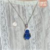 Dây chuyền Bạc - Mặt Đá Obsidian xanh chạm khắc Đức Mẹ Hằng Cứu Giúp 11 Day chuyen Bac Mat Da Obsidian xanh lam cham khac Duc Me Hang Cuu Giup kich thuoc dai 2cm 5