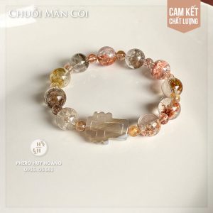 Chuỗi Mân Côi bằng đá Ưu Linh kết hợp Thánh Giá đá Mã Não