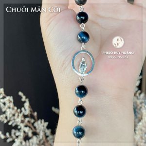 Chuỗi Mân Côi đá Mắt Hổ Xanh phối Bạc 8 Vong tay Bac nguyen chat phoi da Mat Ho Xanh Chuoi Trang Hat Man Coi 2