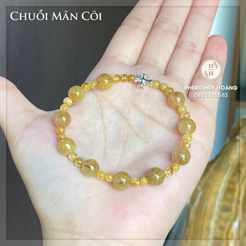 Chuỗi Mân Côi đá Thạch Anh Tóc Vàng 2 Chuỗi Mân Côi đá Thạch Anh Tóc Vàng - Hình ảnh 2