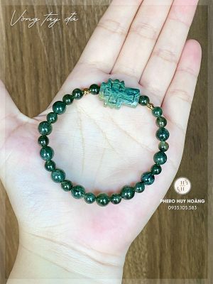 Vong tay da thach anh toc xanh ket hop Thanh Gia Canxedon Chuoi deo tay Cong Giao bang da 1