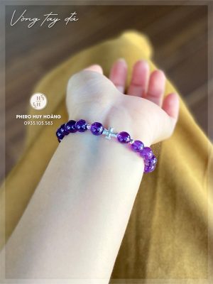 Vong tay Cong Giao da Thach Anh tim mix Bac Chuoi hat ket hop Thanh Gia Bac 1